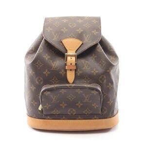 LOUIS VUITTON Authentic Brown Monogram Leather Backpack